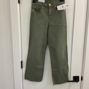 7 For All Mankind Green Ankle Cropped Alexa Jeans